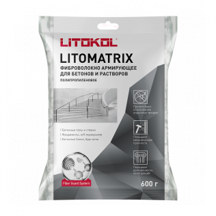 LITOKOL Фиброволокно полипропиленовое для бетона и смесей LITOMATRIX 600 гр