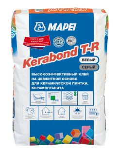 Клей для плитки керамогранита мозаики KERABOND T-R (класс С1)  белый  25 кг