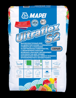 ULTRAFLEX S2 серый клей для крупноформатного керамогранита MAPEI 25кг класс С2ТES2