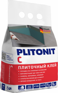 Клей для плитки по сложным основаниям,PLITONIT С-5кг, класс С2ТЕ 