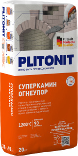 Раствор для кладки огнеупорных кирпичей PLITONIT ТермоКладка СуперКамин- 20 кг 