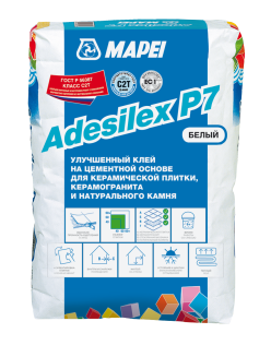 Клей для плитки керамогранита и камня  Adesilex P7 белый  (класс С2Т) 25 кг