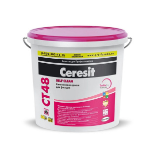 Силиконовая краска для фасадов Ceresit CT 48 15 кг грD
