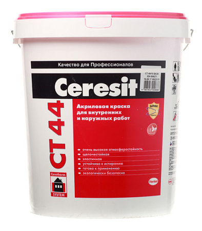 Краска водно-дисперсионная фасадная Ceresit CT 44 15 л грС