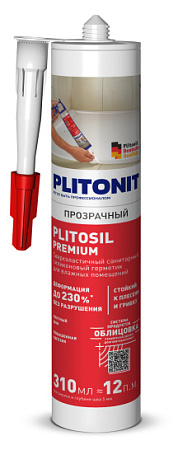 Герметик PLITONIT PlitoSil Premium прозрачный 310 мл 